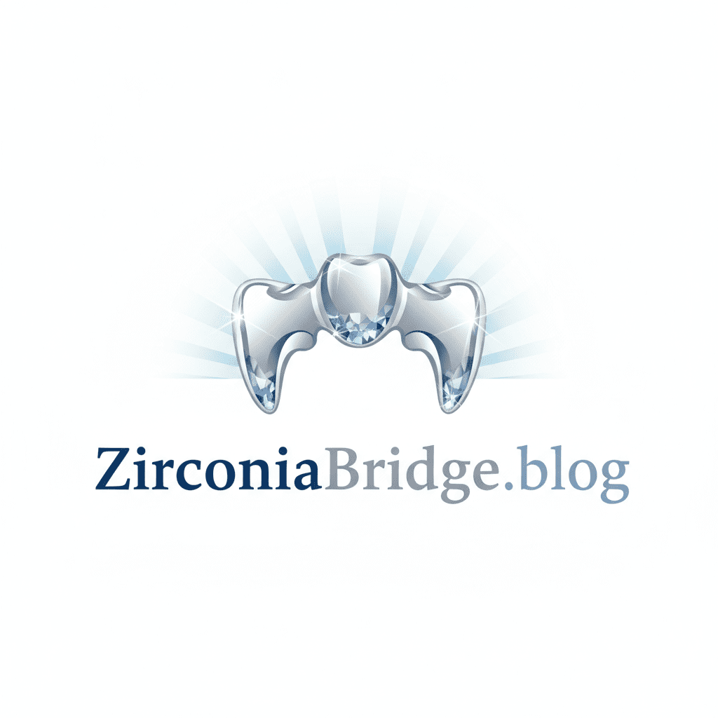 Step-by-step illustration of the zirconia bridge treatment process from consultation to final placement