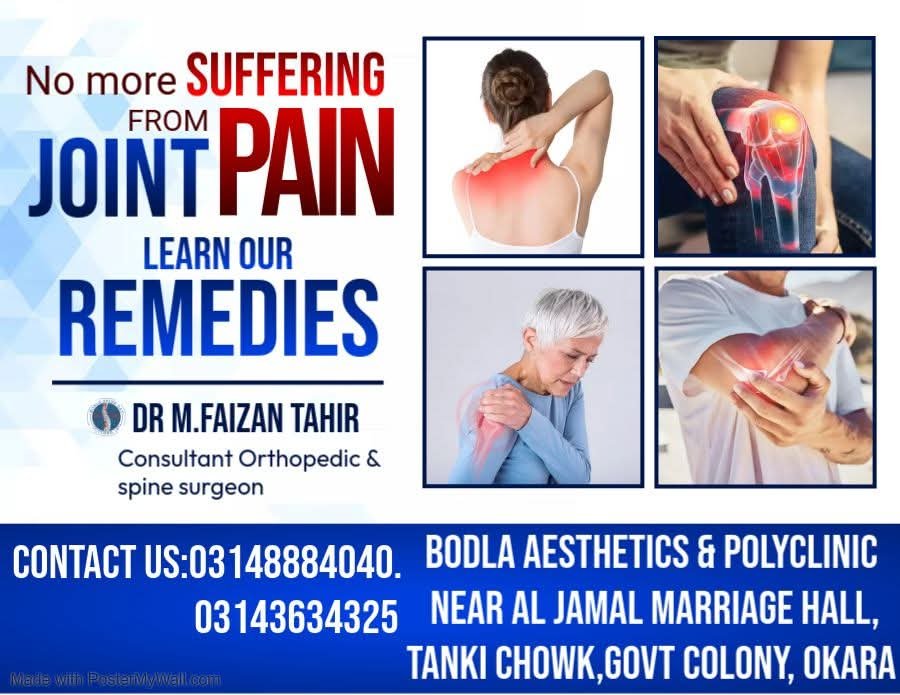 Bodla Ortho and Aesthetic Clinic reception in Okara