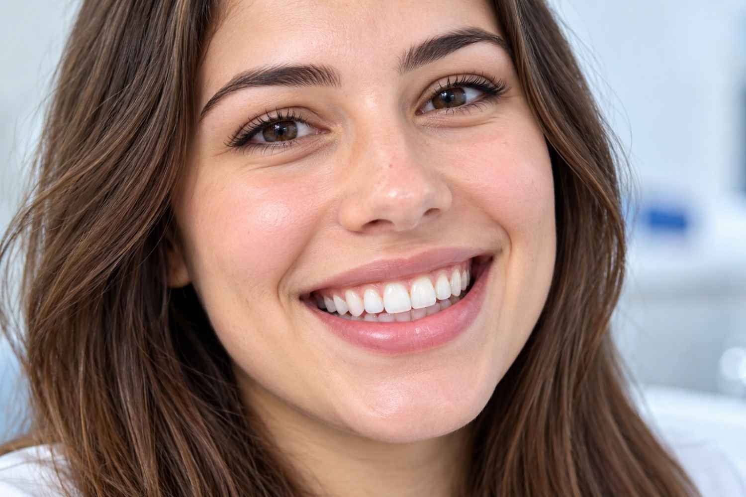 Young adult with a bright, healthy smile and natural white teeth